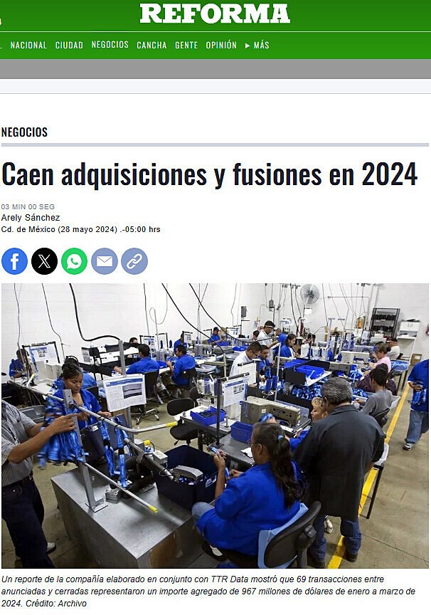 Caen adquisiciones y fusiones en 2024